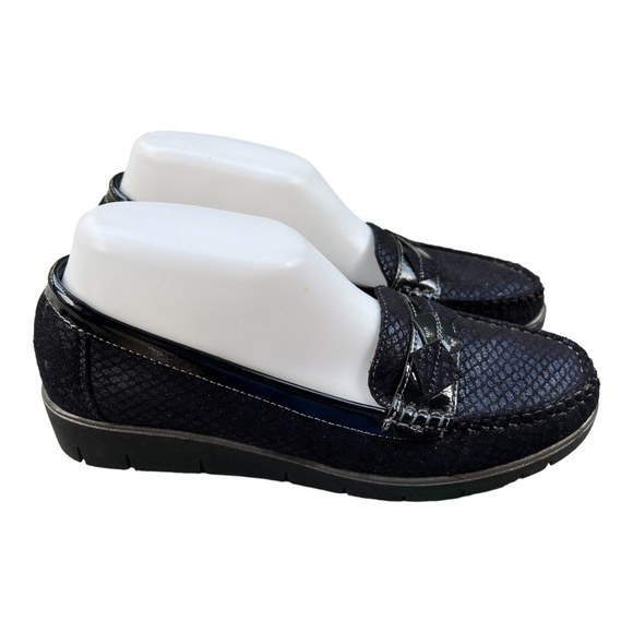 Yameiji Navy Blue loafers size 38 (7) - Picture 2 of 7